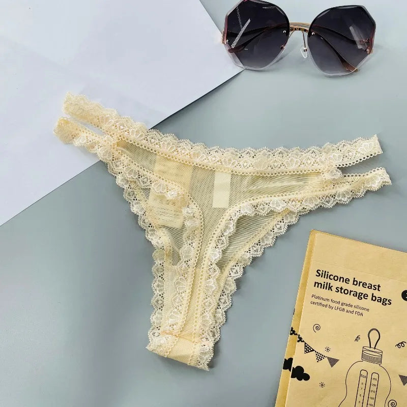 Lace Sexy Mesh Transparent Thong Women Panties Underwear Women Seamless G-String Female Underpants Intimates Lingerie