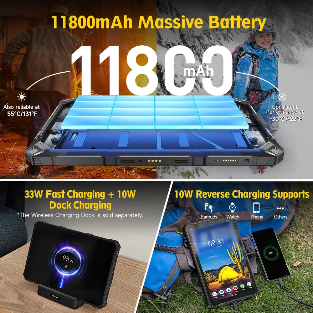 Ulefone Armor Pad 4 Ultra (T ) 16GB(8+8) 256GB 5G Rugged Tablet 11800mAh 10.36 Inch Android 14 50MP LED Light Tablets PC Global