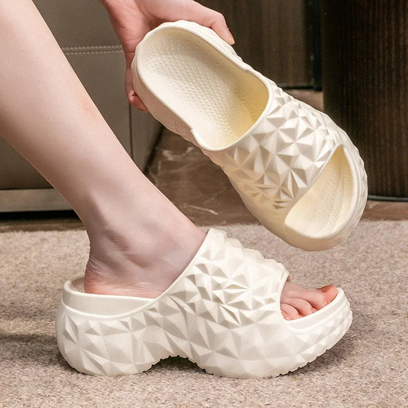 Women's Chunky Platform Slippers Summer Comfort Soft Thick Bottom Slides Woman for Sandals New Open Toe Non-slip Beach Shoes