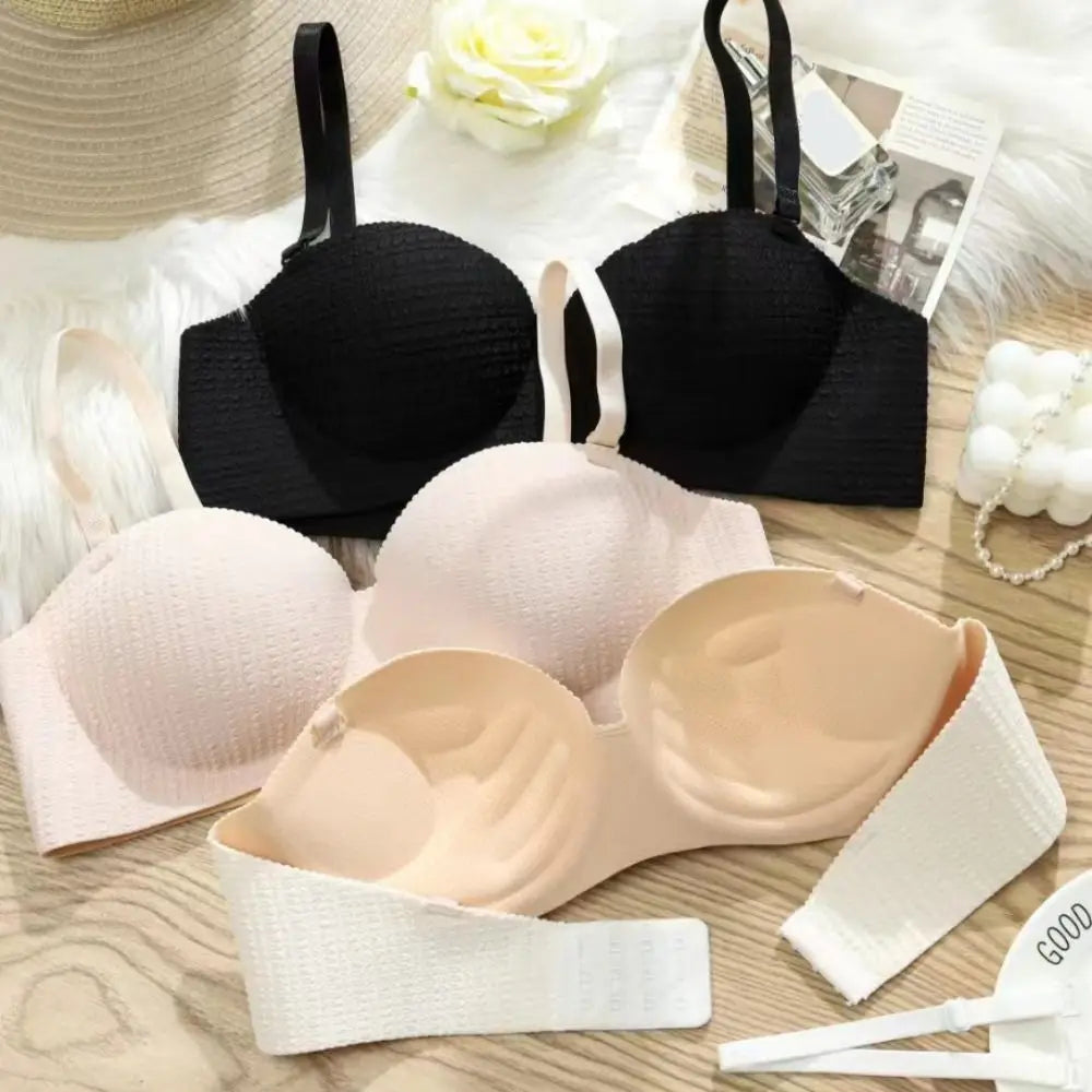 Comfortable Shockproof Seamless Deep V Bras Push Up Lingerie Wireless Bra Anti-sagging Underwear for Women Women