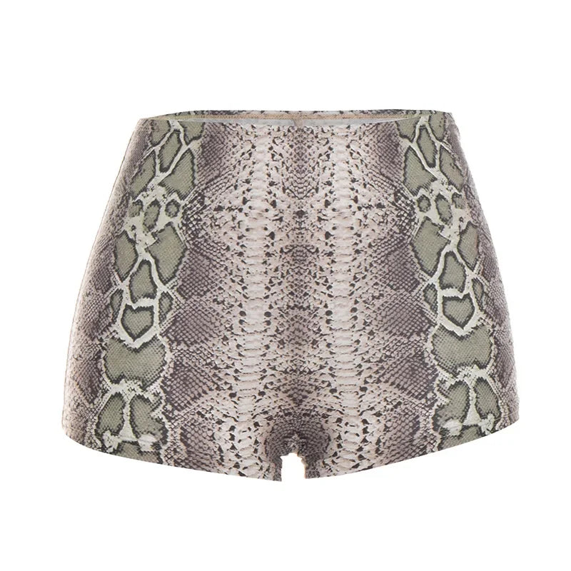 Sexy 2 Piece Short Sets Women Animal Print Summer Club Party Outfit Halter Backless Crop Top Shorts Two Piece Matching Set Gift