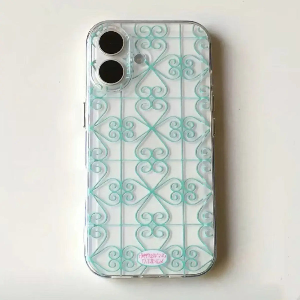 Green Line Pattern Phone Case For iPhone 17 Pro Max Air X XR XS Max 7 8 Plus 16 15 14 13 12 11 Transparent Soft Back Cover Y2K