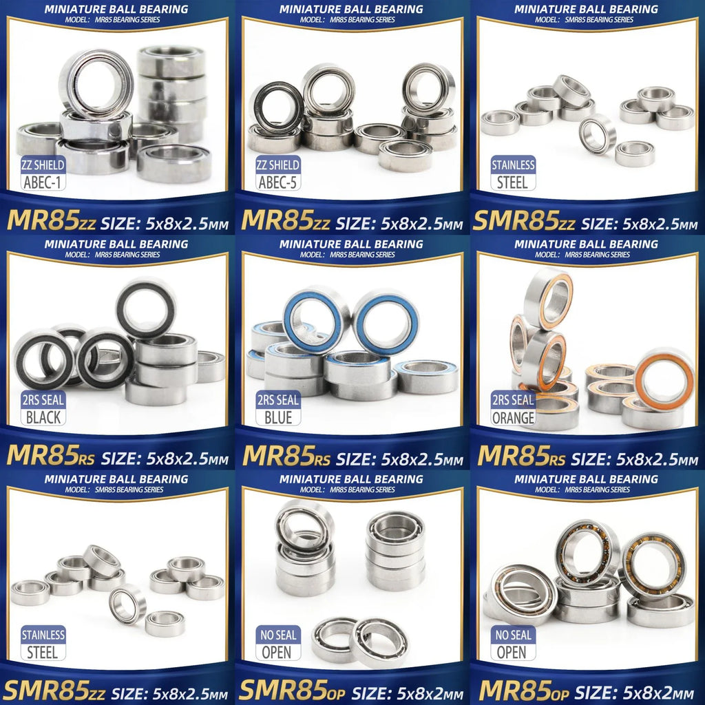 FUSHI MR85 ZZ Bearing 5x8x2.5 mm 10Pcs MR85ZZ RS 2RS MR85Open Handpiece Bearings For Video Card High Speed For Motor