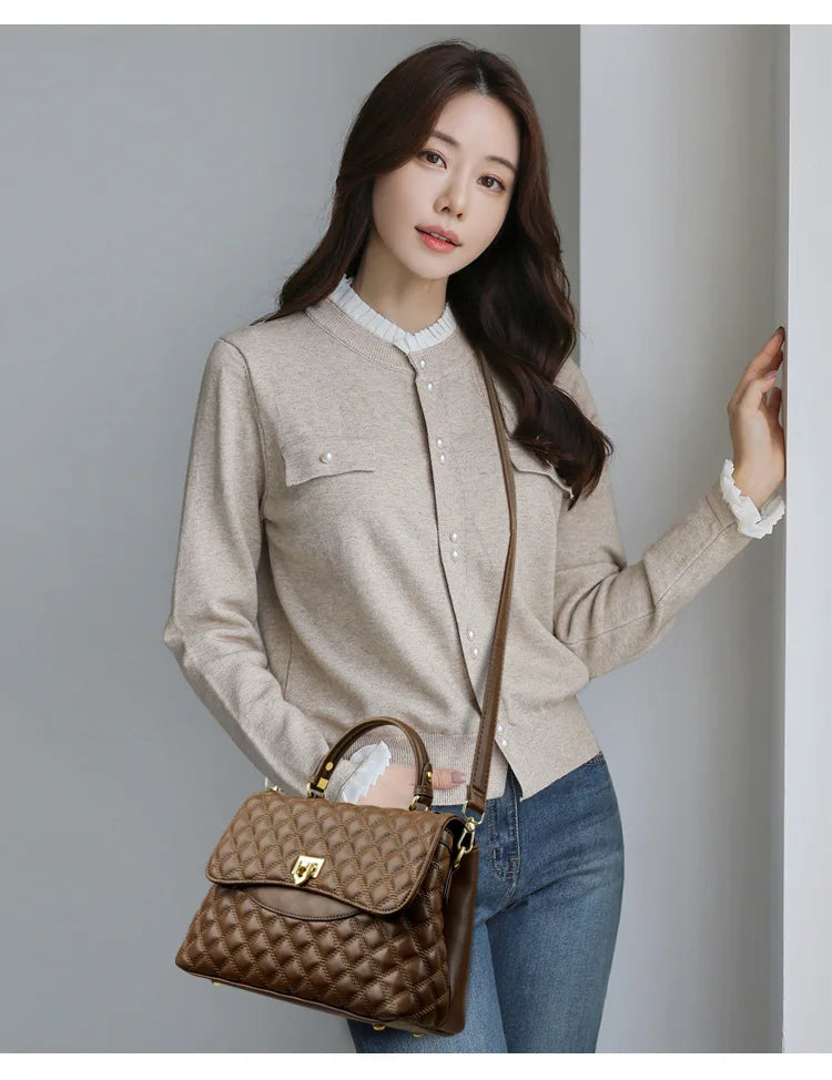Fashionable Urban Women's Handbag 2025 Spring Season PU Material Medium Size Zipper Opening Soft Tote Bag Single Shoulder Bag