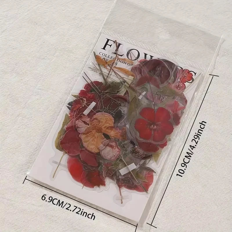JIANQI 40 pcs Dried Flower Collection Record PET Stickers Decorative handmade Scrapbooking Material Diary Album Craft Supplies