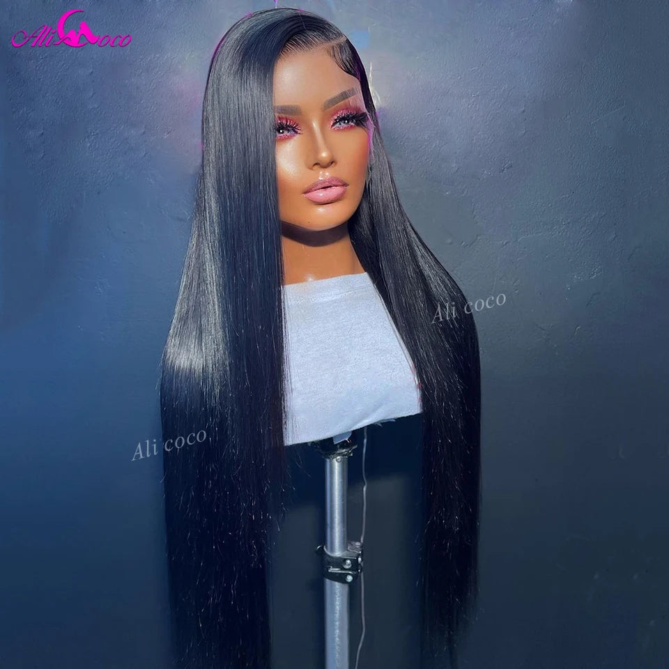 34 36 Inches Straight Omber Honey Blonde Lace Frontal Wigs Human Hair 5x5 Closure Wig 200 Density Lace Front Wigs For Women