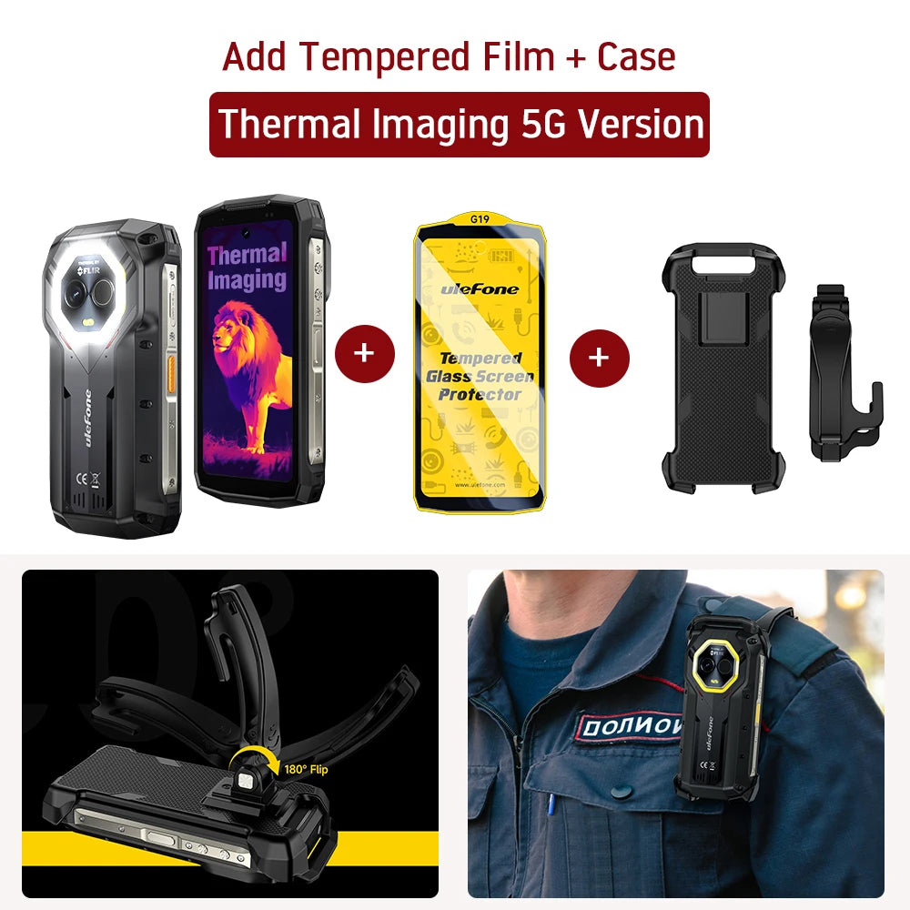 Ulefone Armor Mini 20T Pro 5G  4.7" Display  Rugged Phone LED Light Android 14 Smartphone 6200mAh 16GB+256GB 33W Mobile Phone