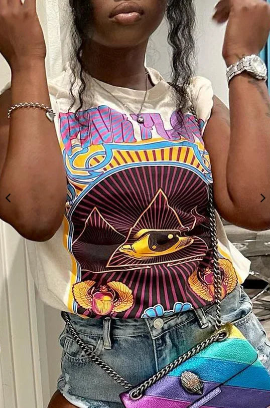 HLJ&GG Fashion Y2K Trend Streetwear Women Pattern Printing Round Neck Short Sleeve Slim Tshirts Summer New Hot Girl Hip Hop Tops
