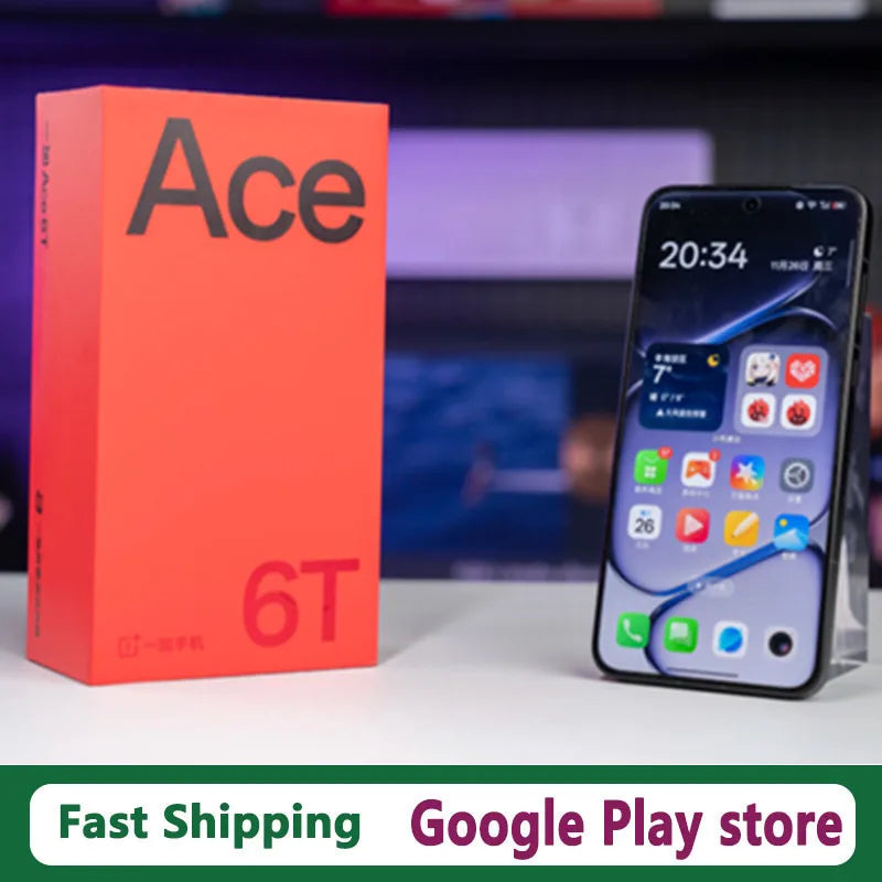 In Stock Oneplus Ace 6T Smart Phone 6.83" AMOLED 120HZ 50.0MP Camera 100W Charge 8300mAh IP69 Waterproof Snapdragon 8 Gen 5 OTA