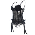 Meet'r Women Sexy Lace Corset Elasticity Temptation Body Bustier Underwear Push Up Slim Garter Belts Suit Breathable Lingerie