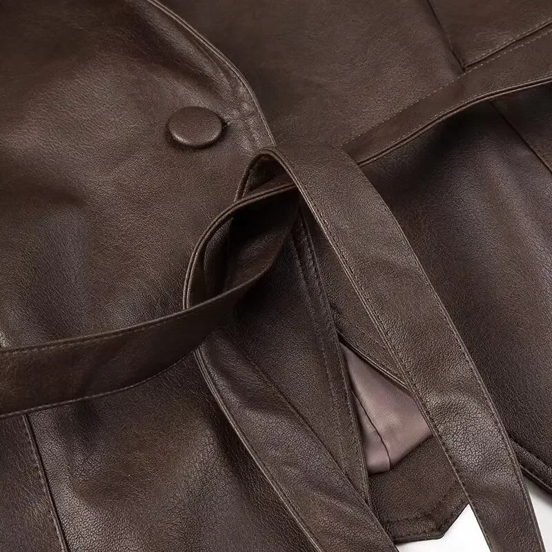 Oligai Spring Women's Casual Faux Leather Jacket Coat for 2025 Stunning PU Jacket Blouse for High Street