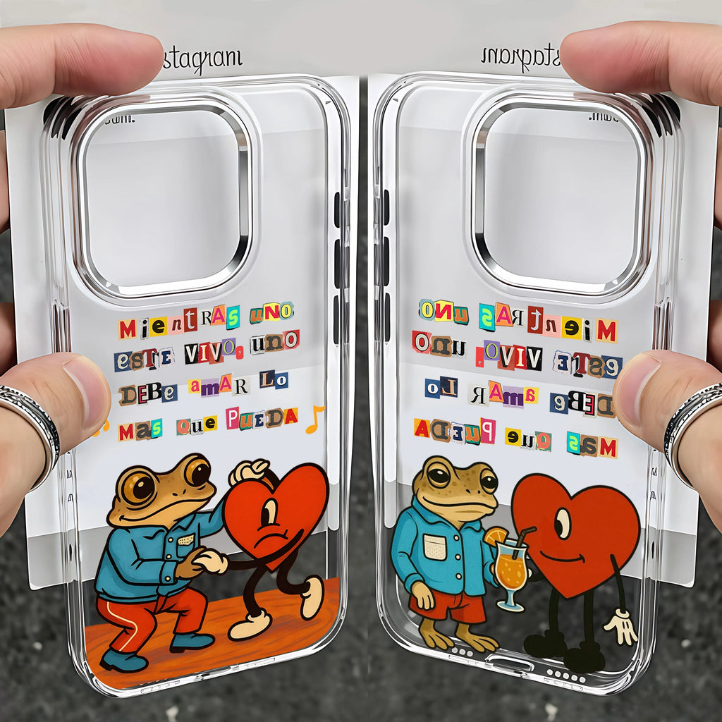 B-Bad Bunnys Art Phone Case For iPhone 17 16e 16 15 14 13 12 11 mini Pro Max X XR XSMAX 8 7 Air Plus Transparent Soft Cover