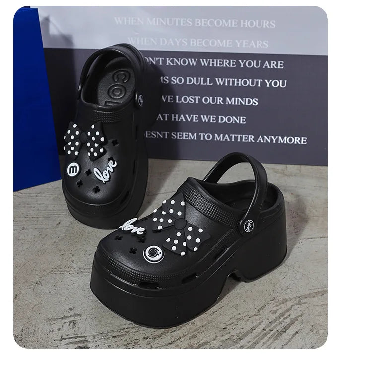 Women Chunky Platform Sandals New Summer Soft Thick Sole Diy Clogs Garden Shoes Woman Closed Toe Non-Slip Beach Slides Sandals