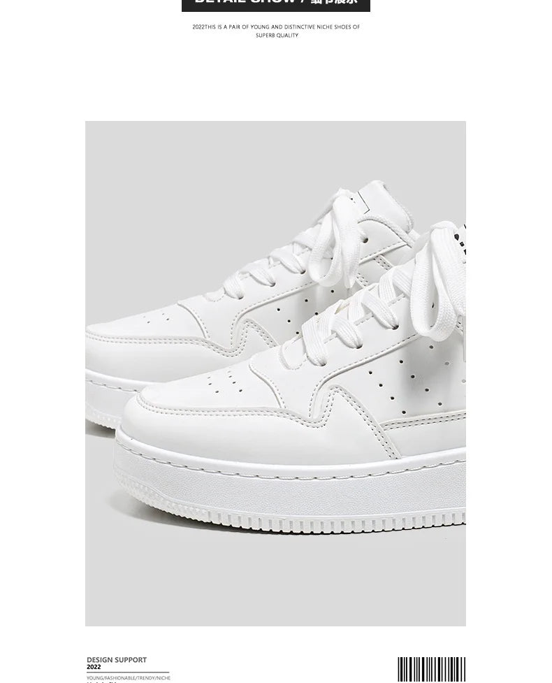 Men's New Breathable Sneakers, Versatile Thick-Soled White Sneakers, Sports Casual Sneakers, Running Shoes