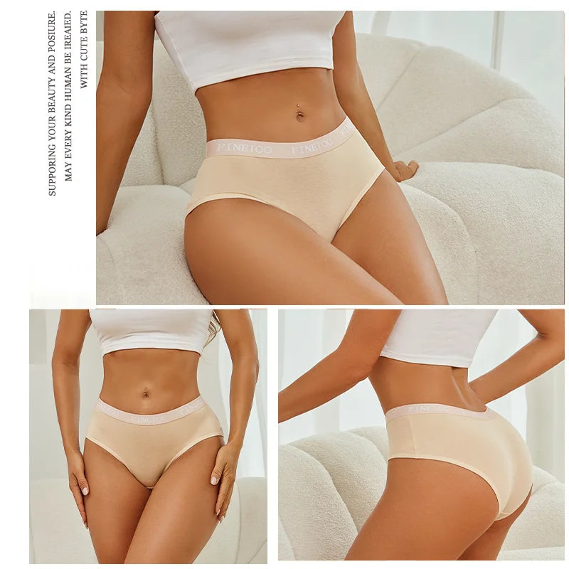 5Pcs/Set Women Cotton Panties Female Middle Waist Sexy Panties Seamless S-XL Underwear Solid Color Bikini Girls Intimates Briefs