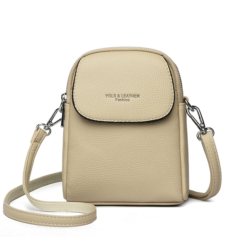 Luxury Leather Women Purse Fashion Female Handbag Brand Designer Shoulder Crossbody Bag High Quality Mobile Phone Bag Wallet