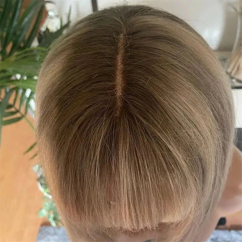 Short Bob Human Hair Wigs Ombre Blonde 13x6 Virgin Hair Wig With Bangs