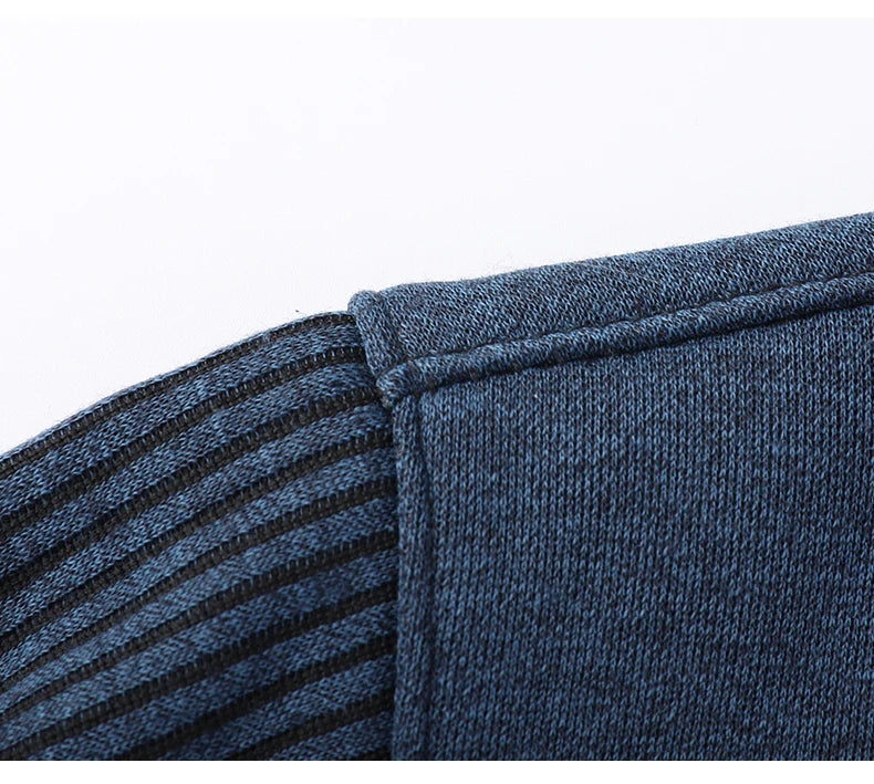 New Autumn Men's Polo Collar Shirts Fashion Knitting Pullovers Striped Thick Polo Shirts Slim Fit Korean Mens Top Clothes