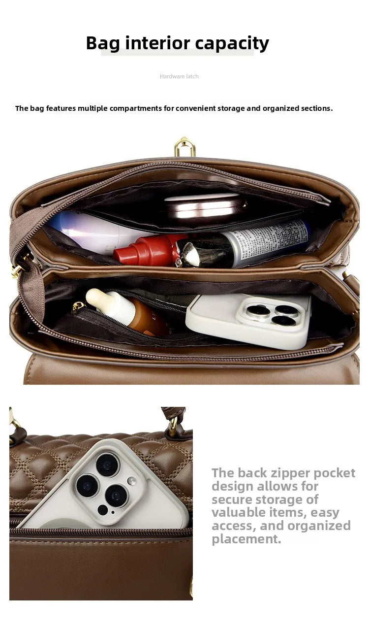 Fashionable Urban Women's Handbag 2025 Spring Season PU Material Medium Size Zipper Opening Soft Tote Bag Single Shoulder Bag
