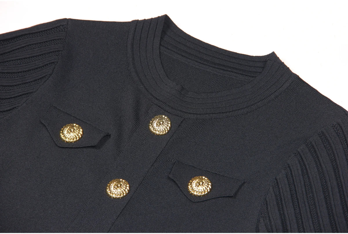 SML Spot 2024 European and American Summer New Fashion High Quality Knitted Round Neck Slim Slim A-Line Dress Women