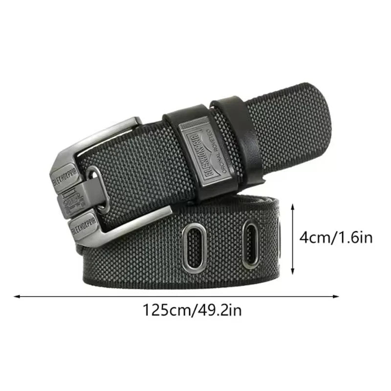 New Fashion Men's Pin Buckle Youth Overalls Canvas Waistband Belt Casual Retro Decorative Belt Fashion High-Quality Webbing Belt