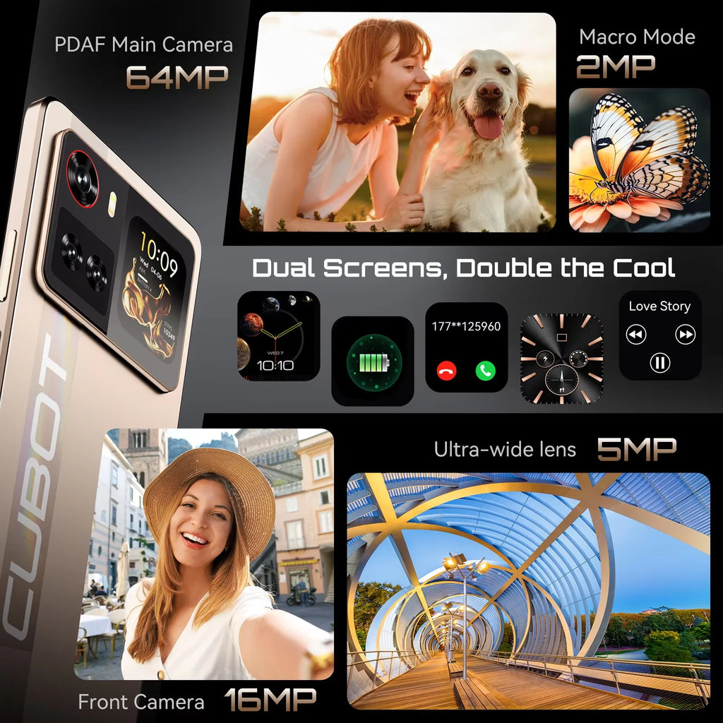 Cubot X100 16GB(8+8) RAM+256GB ROM 64MP Camera 5100mAh Android 15 Dimensity 7025 5G Smartphone 6.88" 120Hz 33W NFC Mobile Phone