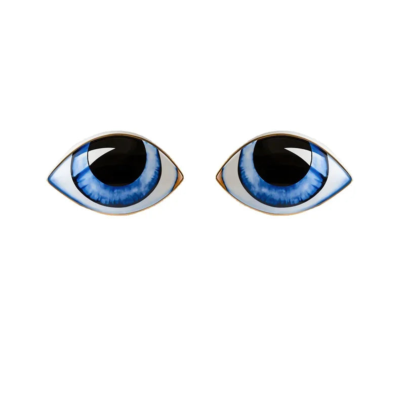 Creative Blue Evil Eye Statue Lucky Eye Figurines Decor Ceramic Crafts Desktop Ornaments Home Living Room Decoration Gifts