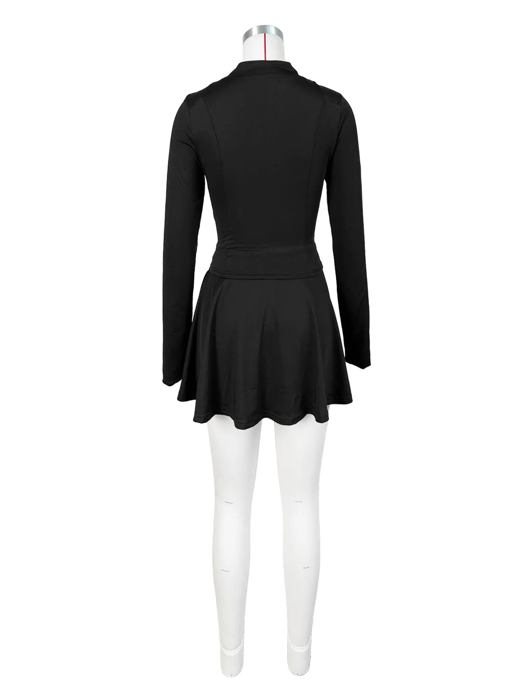 Womens Casual Sports 2 Piece Outfits Long Sleeve Zip Up Jacket Mini Skirt With Shorts Sets Daily Wear Going Out Athletic Outfits