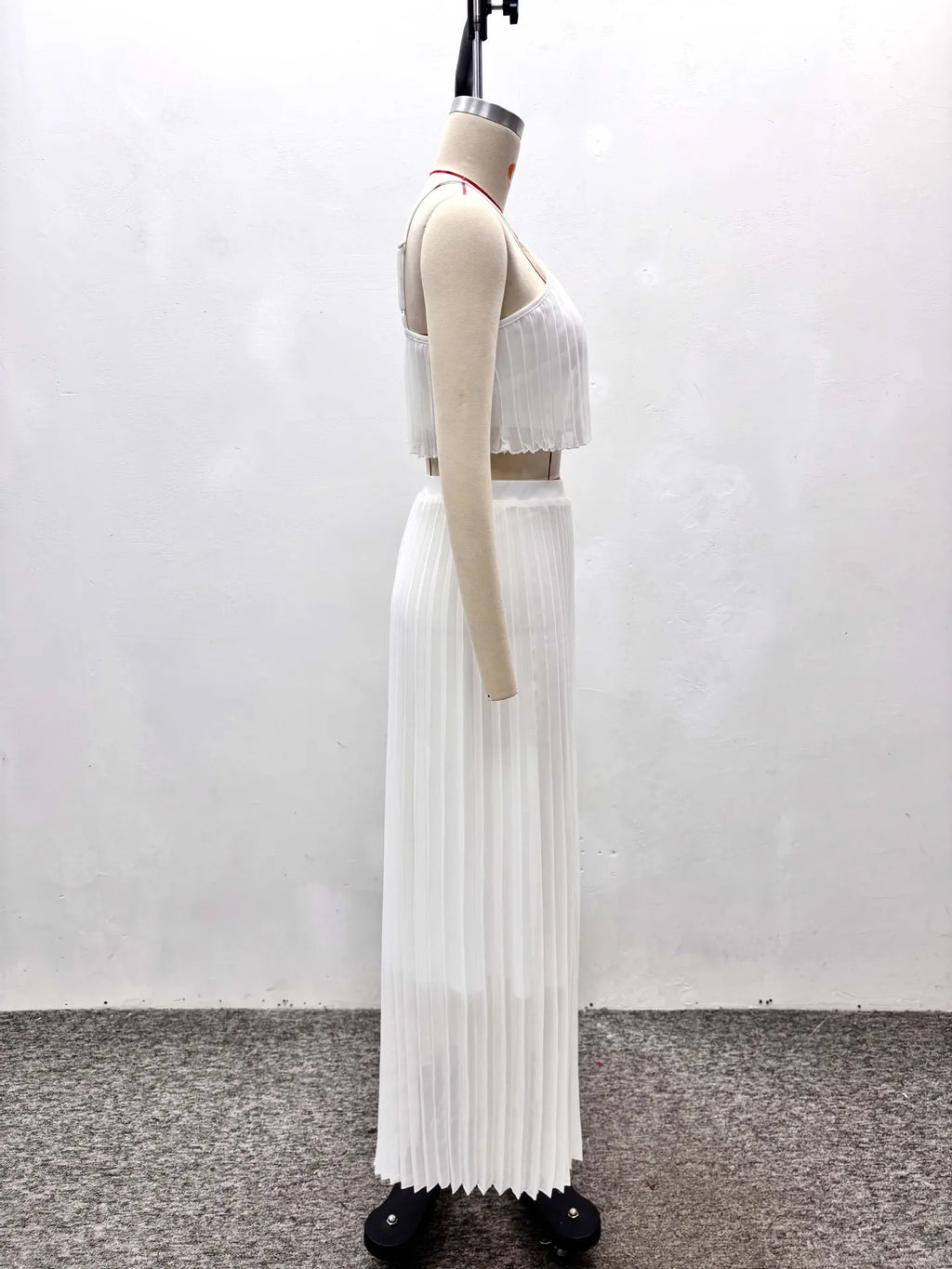 2026 New Summer Female 2 Piece Skirt Set Outfit Fashion Halter Neck Long Skirt Suit Women Backless Sling Top Lace Up Maxi Skirts