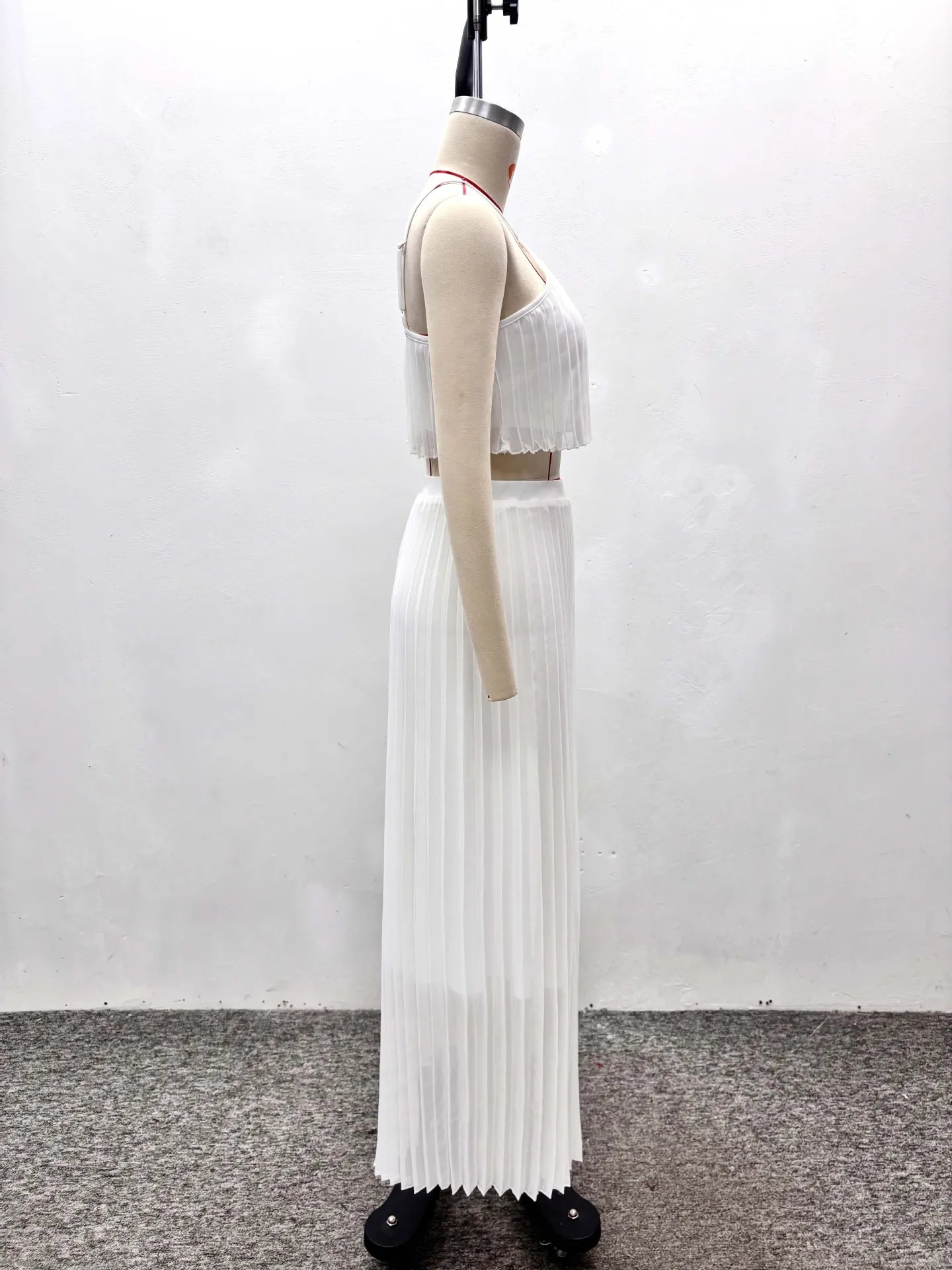 2026 New Summer Female 2 Piece Skirt Set Outfit Fashion Halter Neck Long Skirt Suit Women Backless Sling Top Lace Up Maxi Skirts