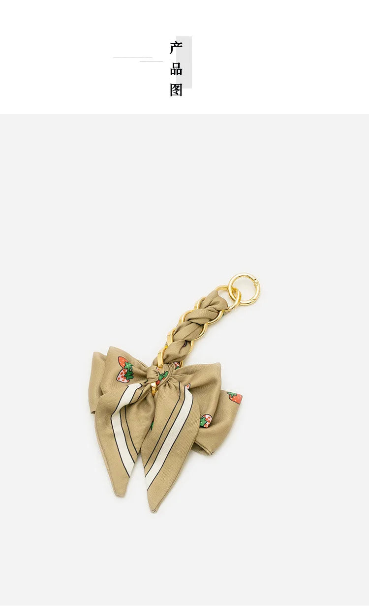 Womens Bag Extension Chain Bow Tie Bag Backpack Strap Hanging Chain Strap DIY Bag Chain Fashion Funny Black Color Simple Pendant