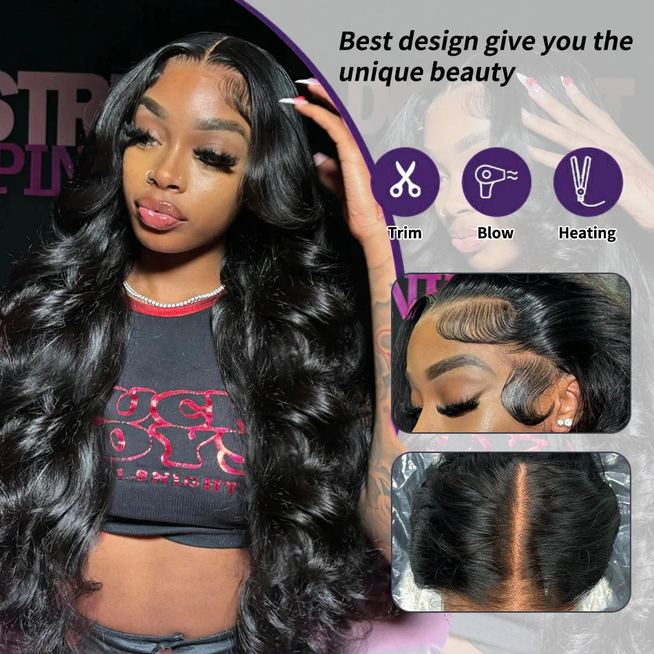 200% Transparent Body Wave Lace Front Brazilian 13x4 Curly Human Hair Wigs 13x6 Hd Lace Frontal Wig For Women 5x5 Closure Wig