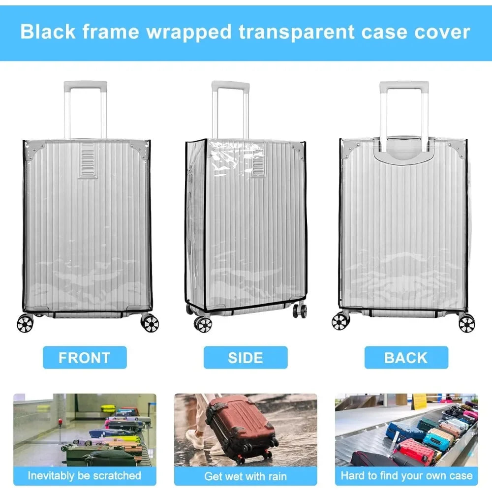 Full Transparent Luggage Protective Cover Waterproof PVC Suitcase Case Suit for 18-30 Inch Trolley Suitcase Dustproof Cover