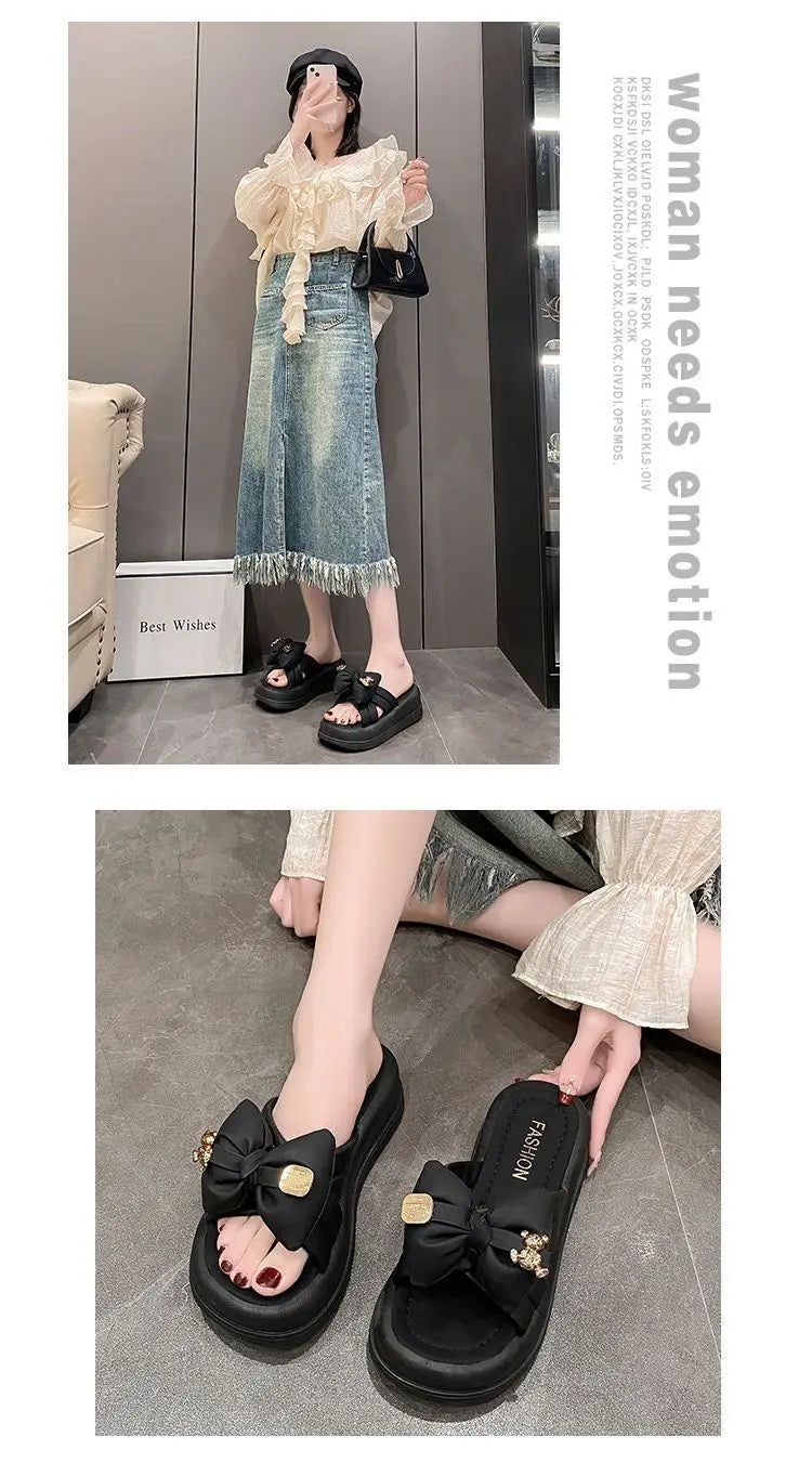 Women Chunky Platform Sandals Casual Anti-slip Slides Summer Wedge Slippers Woman Fashion EVA Outdoor Beach Slippers Flip Flops
