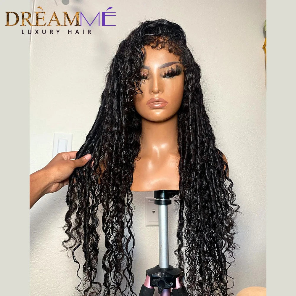 Deep Water Wave Curly Baby Hair Lace Wig Kinky Edges Lace Front Wig Human Hair PrePlucked 13x6 HD Transparent Lace Frontal Wig