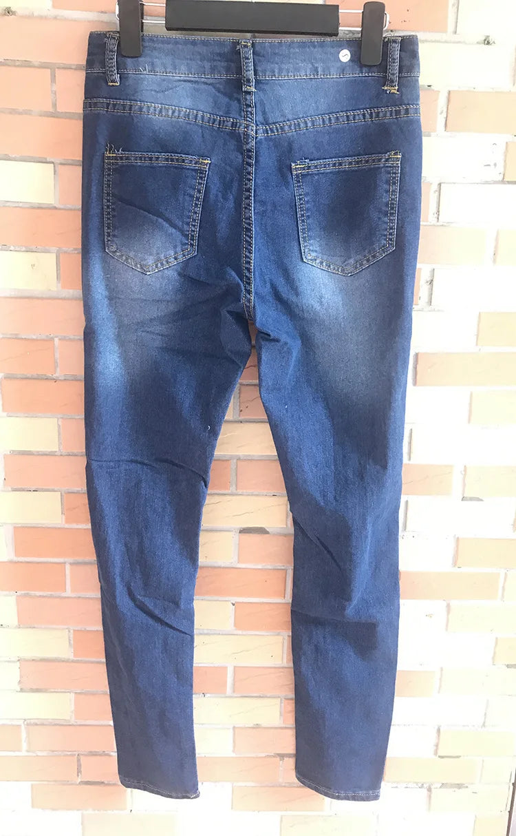 Women's Ripped Jeans Slim Fit Ankle Pants - High Waist Distressed Denim Skinny Pants for Women