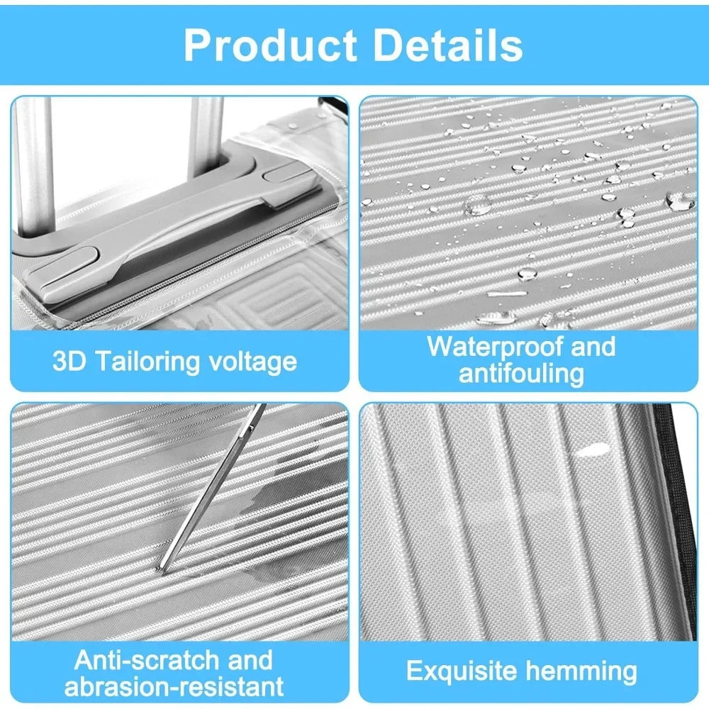 Full Transparent Luggage Protective Cover Waterproof PVC Suitcase Case Suit for 18-30 Inch Trolley Suitcase Dustproof Cover