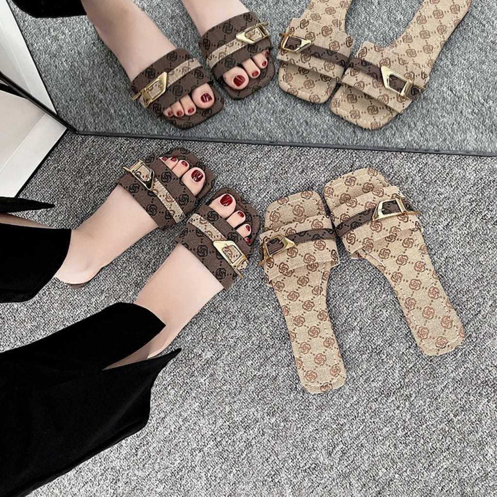 Women Denim Slippers Flat Peep Toe Sandals Ladies Casual Beach Slippers Female Luxury Flat Lightweight Shoes Woman Slides Women