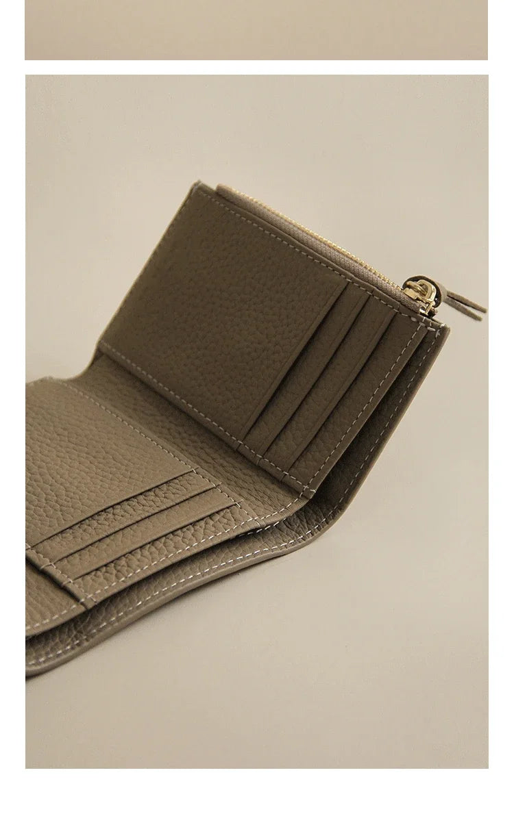 New PU Leather Small For Women Wallet Luxury Envelope Card Holder Brand Designer Multipurpose Zip Coin Cowhide Short Purse 2026