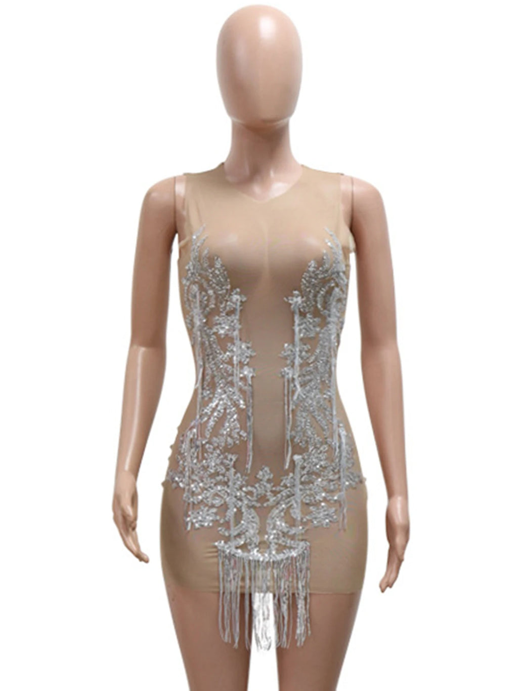 Sexy see through mesh mini sequin summer dress women elegant  bodycon club birthday party dresses short evening dresses vestidos