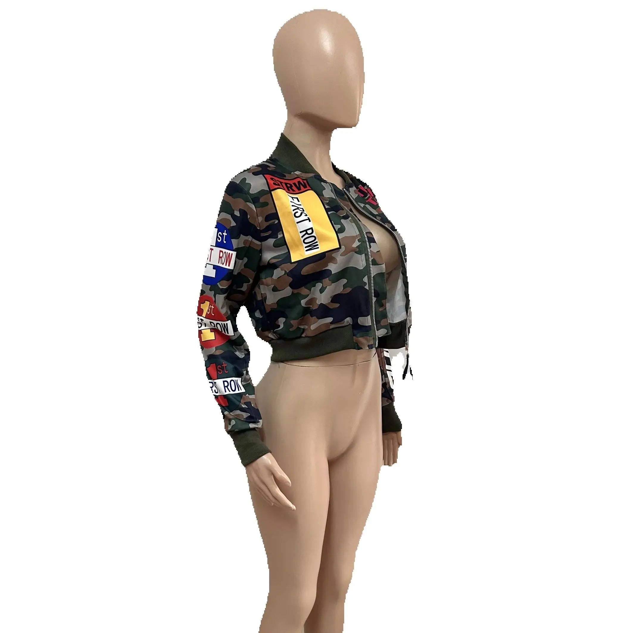 Thin Cropped Fashion Camo Jackets Women Varsity Baseball Coats Y2K Streetwear 2024 Fall Trend Clothes Camoflage Jackets Coats