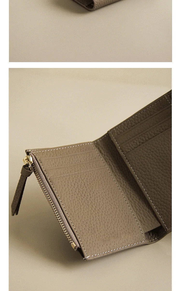 New PU Leather Small For Women Wallet Luxury Envelope Card Holder Brand Designer Multipurpose Zip Coin Cowhide Short Purse 2026