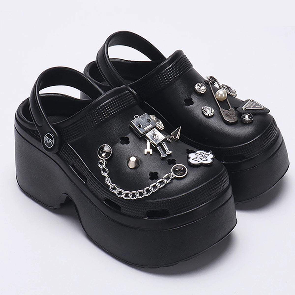 Women Chunky Platform Sandals 2024 Summer Soft Thick Sole Diy Clogs Garden Shoes Woman Closed Toe Non-Slip Beach Slides Sandals