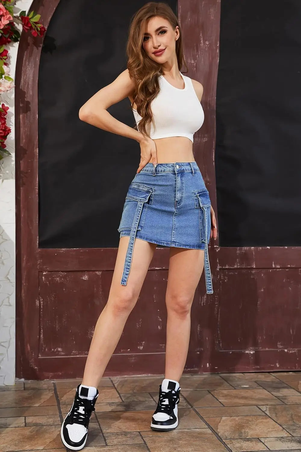 2026 New Cargo Skirt Women Y2k Button Mini Jeans Skirt Denim Skirt with Pocket Low Waist