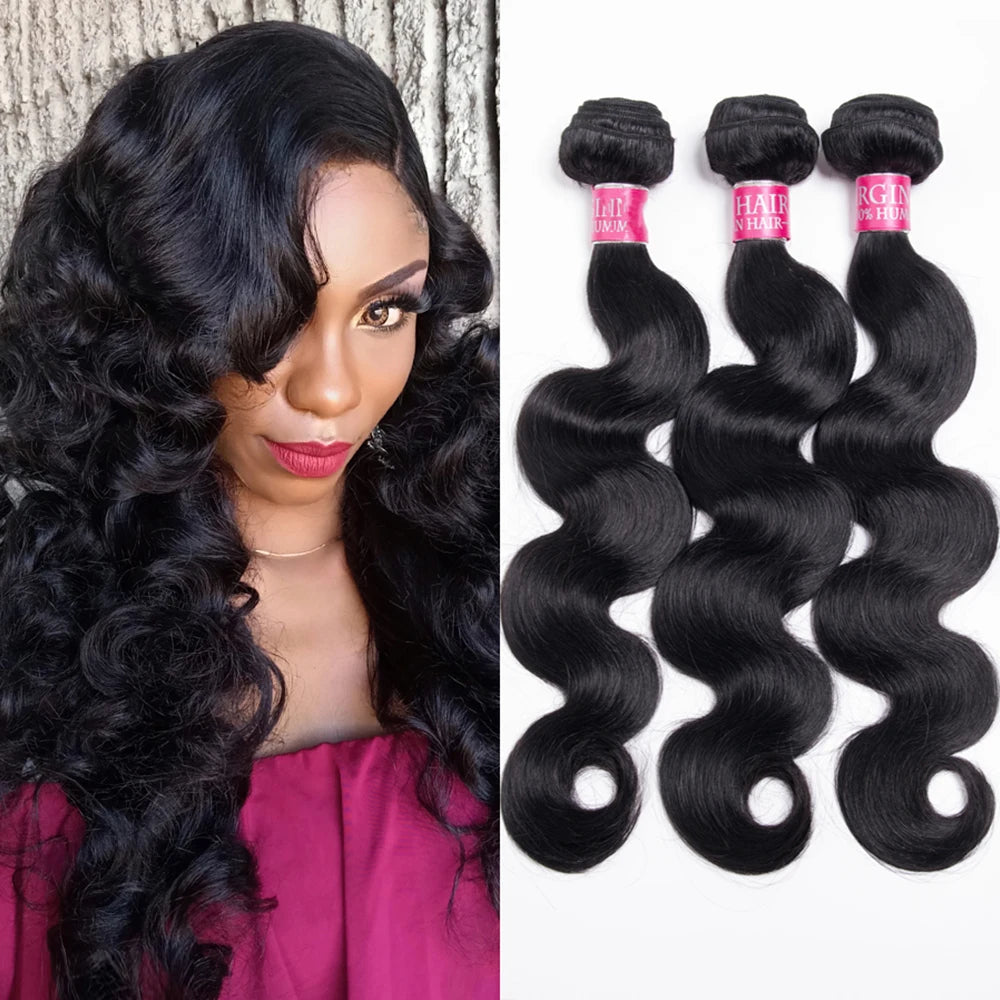 12A Brazilian Body Wave Human Hair Bundles Unprocessed Virgin Hair 3PCS 14-30 Inch Bundles Human Hair For Women