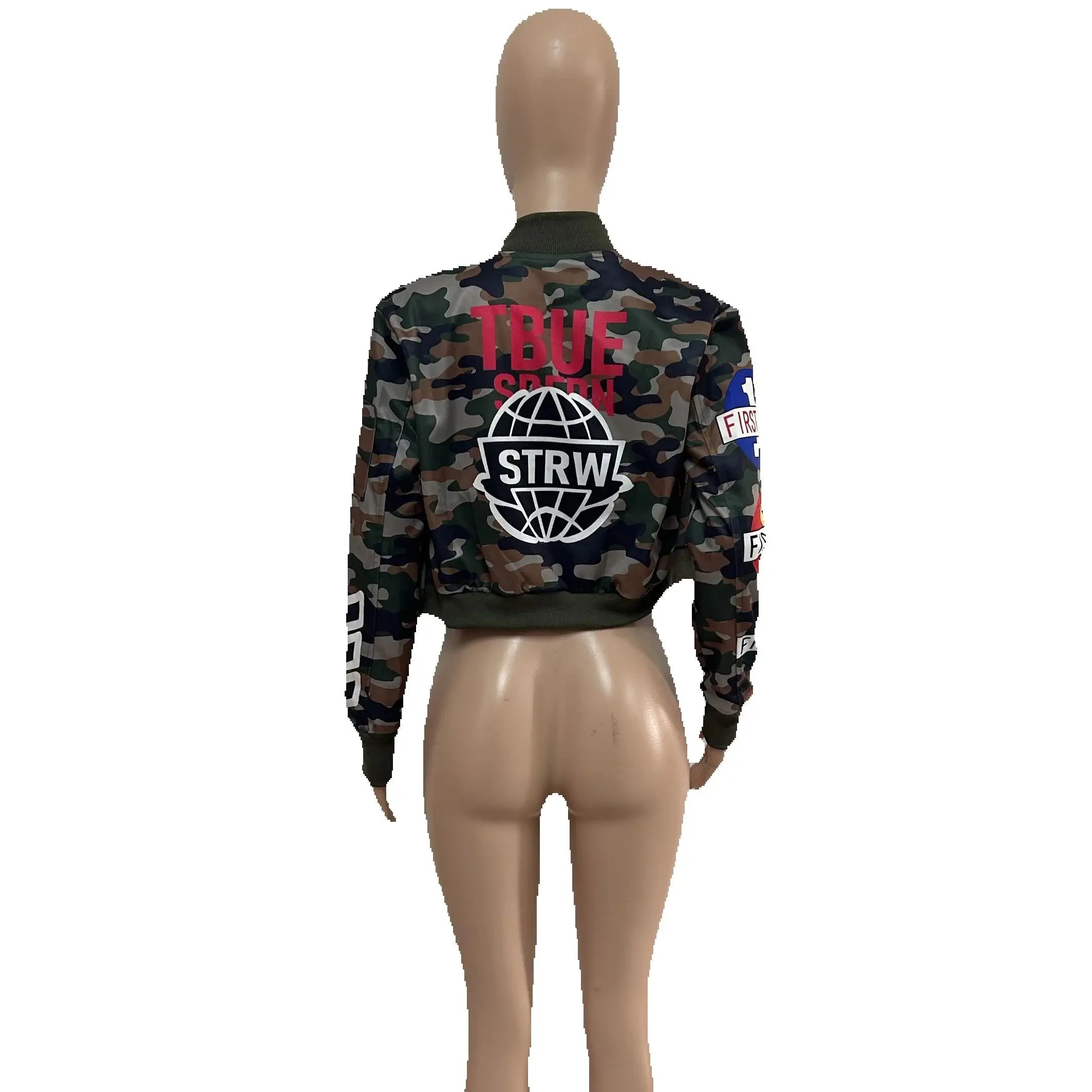 Thin Cropped Fashion Camo Jackets Women Varsity Baseball Coats Y2K Streetwear 2024 Fall Trend Clothes Camoflage Jackets Coats