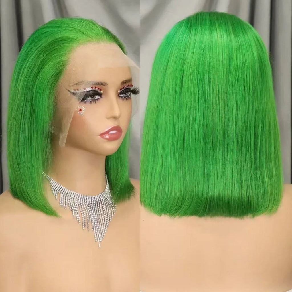 Pink Bob Wig Human Hair Wigs 250% 13x4 Transparent Lace Front Double Drawn Bone Straight Colored Bob Wigs for Black Women