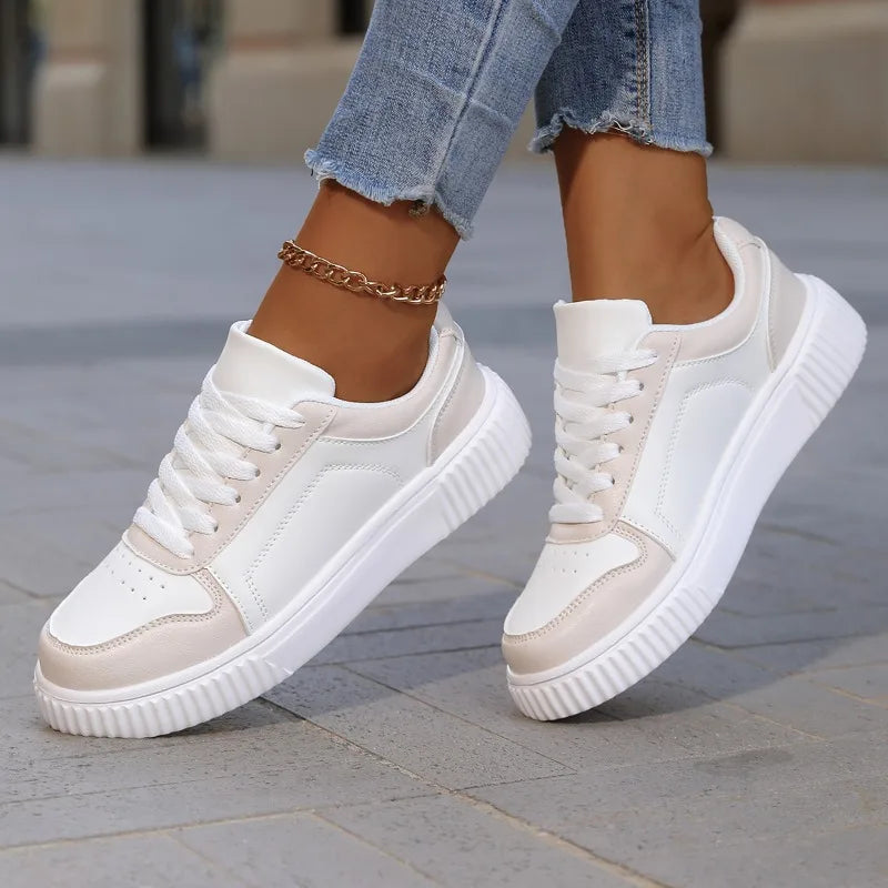 YRZL Women's Shoes Casual Vulcanize Shoes Ladies Classical Flats Walking Women's Sneakers Female PU Leather Sports Shoes Woman