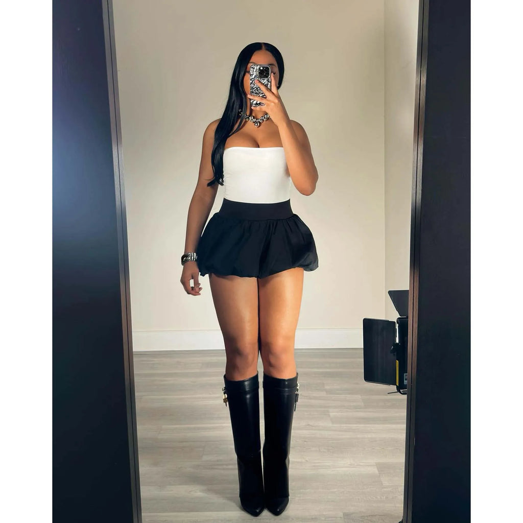 Puff Mini Skirt Cute Sexy Dress Y2K Streetwear 2024 Women Fashion Summer Clothes High Waist Pencil Short Bubble Pleated Skirts