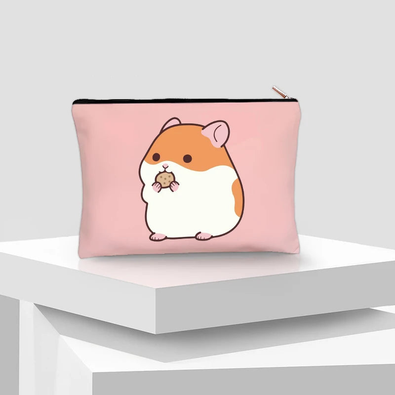 Guinea Pig Cartoon Lipstick Makeup Case Travel Stationery Storage Best Gift for Sister Friends Women Travel Cosmetic Pouch Bag